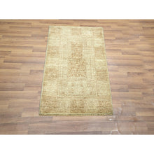 Load image into Gallery viewer, 2&#39;x3&#39; Beige, Garden Design, Tone On Tone, Hand Knotted, Pure Wool, Sample, Mat, Oriental Rug FWR460050