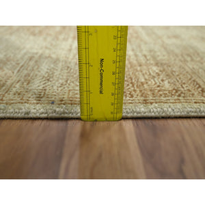 2'x3' Beige, Garden Design, Tone On Tone, Hand Knotted, Pure Wool, Sample, Mat, Oriental Rug FWR460050