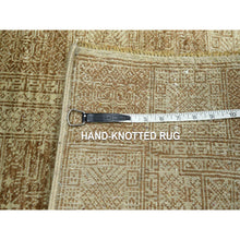 Load image into Gallery viewer, 2&#39;x3&#39; Beige, Garden Design, Tone On Tone, Hand Knotted, Pure Wool, Sample, Mat, Oriental Rug FWR460050