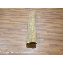 Load image into Gallery viewer, 2&#39;x3&#39; Beige, Intricate Repetitive Geometric Design, Tone On Tone, Wool And Silk, Hand Knotted, Sample, Mat, Oriental Rug FWR460056