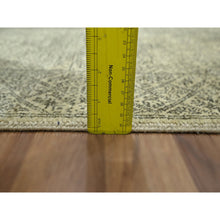 Load image into Gallery viewer, 2&#39;x3&#39; Beige, Intricate Repetitive Geometric Design, Tone On Tone, Hand Knotted, Wool And Silk, Sample, Mat, Oriental Rug FWR460068