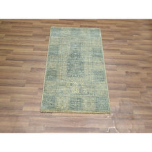 Load image into Gallery viewer, 2&#39;x3&#39; Beige-gray, Garden Design, Tone On Tone, Hand Knotted, Pure Wool, Sample, Mat, Oriental Rug FWR460080