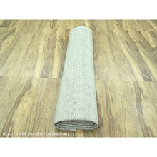 Load image into Gallery viewer, 10&#39;x13&#39;9&quot; Mirage Gray, Oxidized And Distressed Grass Design With Exposed Warps, 100% Wool, Hand Knotted, Oriental Rug FWR460128