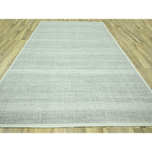 Load image into Gallery viewer, 10&#39;1&quot;x13&#39;9&quot; Misty Gray, Distressed And Oxidized Grass Design With Exposed Warps, 100% Wool, Hand Knotted, Oriental Rug Sh76889