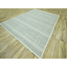 Load image into Gallery viewer, 10&#39;1&quot;x13&#39;9&quot; Misty Gray, Distressed And Oxidized Grass Design With Exposed Warps, 100% Wool, Hand Knotted, Oriental Rug Sh76889