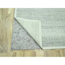Load image into Gallery viewer, 10&#39;1&quot;x13&#39;9&quot; Misty Gray, Distressed And Oxidized Grass Design With Exposed Warps, 100% Wool, Hand Knotted, Oriental Rug Sh76889