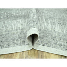 Load image into Gallery viewer, 10&#39;1&quot;x13&#39;9&quot; Misty Gray, Distressed And Oxidized Grass Design With Exposed Warps, 100% Wool, Hand Knotted, Oriental Rug Sh76889