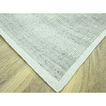 Load image into Gallery viewer, 10&#39;1&quot;x13&#39;9&quot; Misty Gray, Distressed And Oxidized Grass Design With Exposed Warps, 100% Wool, Hand Knotted, Oriental Rug Sh76889