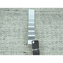 Load image into Gallery viewer, 10&#39;1&quot;x13&#39;9&quot; Misty Gray, Distressed And Oxidized Grass Design With Exposed Warps, 100% Wool, Hand Knotted, Oriental Rug Sh76889