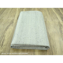 Load image into Gallery viewer, 10&#39;1&quot;x13&#39;9&quot; Misty Gray, Distressed And Oxidized Grass Design With Exposed Warps, 100% Wool, Hand Knotted, Oriental Rug Sh76889