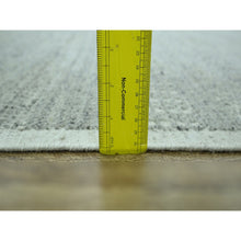Load image into Gallery viewer, 10&#39;1&quot;x13&#39;9&quot; Misty Gray, Distressed And Oxidized Grass Design With Exposed Warps, 100% Wool, Hand Knotted, Oriental Rug Sh76889