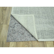 Load image into Gallery viewer, 10&#39;2&quot;x10&#39;2&quot; Medium Gray, Distressed And Oxidized Grass Design With Exposed Warps, Pure Wool, Hand Knotted, Square, Oriental Rug FWR460140