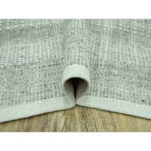 Load image into Gallery viewer, 10&#39;2&quot;x10&#39;2&quot; Medium Gray, Distressed And Oxidized Grass Design With Exposed Warps, Pure Wool, Hand Knotted, Square, Oriental Rug FWR460140