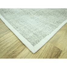 Load image into Gallery viewer, 10&#39;2&quot;x10&#39;2&quot; Medium Gray, Distressed And Oxidized Grass Design With Exposed Warps, Pure Wool, Hand Knotted, Square, Oriental Rug FWR460140