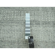 Load image into Gallery viewer, 10&#39;2&quot;x10&#39;2&quot; Medium Gray, Distressed And Oxidized Grass Design With Exposed Warps, Pure Wool, Hand Knotted, Square, Oriental Rug FWR460140