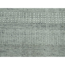 Load image into Gallery viewer, 10&#39;2&quot;x10&#39;2&quot; Medium Gray, Distressed And Oxidized Grass Design With Exposed Warps, Pure Wool, Hand Knotted, Square, Oriental Rug FWR460140