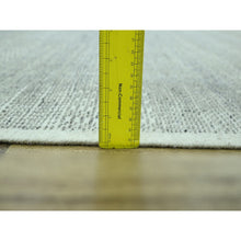 Load image into Gallery viewer, 10&#39;2&quot;x10&#39;2&quot; Medium Gray, Distressed And Oxidized Grass Design With Exposed Warps, Pure Wool, Hand Knotted, Square, Oriental Rug FWR460140