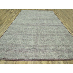 11'10"x14'10" Wine Red With Ivory, Distressed And Oxidized Grass Design With Exposed Warps, Organic Wool, Hand Knotted, Xl, Oversized, Oriental Rug FWR460146