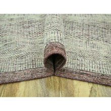 Load image into Gallery viewer, 11&#39;10&quot;x14&#39;10&quot; Wine Red With Ivory, Distressed And Oxidized Grass Design With Exposed Warps, Organic Wool, Hand Knotted, Xl, Oversized, Oriental Rug FWR460146