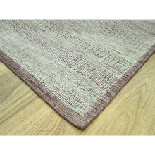 Load image into Gallery viewer, 11&#39;10&quot;x14&#39;10&quot; Wine Red With Ivory, Distressed And Oxidized Grass Design With Exposed Warps, Organic Wool, Hand Knotted, Xl, Oversized, Oriental Rug FWR460146