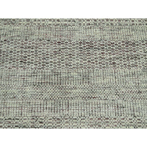 11'10"x14'10" Wine Red With Ivory, Distressed And Oxidized Grass Design With Exposed Warps, Organic Wool, Hand Knotted, Xl, Oversized, Oriental Rug FWR460146