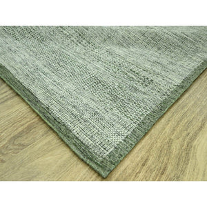 11'10"x14'9" Basil Green, Natural Wool, Oxidized And Distressed Grass Design With Exposed Warps, Hand Knotted Xl, Oversized, Oriental Rug FWR460152