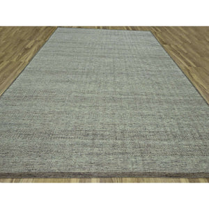 12'1"x15' Carob Brown And Ivory, Distressed And Oxidized Grass Design With Exposed Warps, 100% Wool, Hand Knotted, Xl, Oversized, Oriental Rug FWR460158