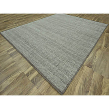 Load image into Gallery viewer, 12&#39;1&quot;x15&#39; Carob Brown And Ivory, Distressed And Oxidized Grass Design With Exposed Warps, 100% Wool, Hand Knotted, Xl, Oversized, Oriental Rug FWR460158