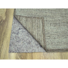 Load image into Gallery viewer, 12&#39;1&quot;x15&#39; Carob Brown And Ivory, Distressed And Oxidized Grass Design With Exposed Warps, 100% Wool, Hand Knotted, Xl, Oversized, Oriental Rug FWR460158