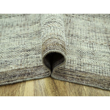 Load image into Gallery viewer, 12&#39;1&quot;x15&#39; Carob Brown And Ivory, Distressed And Oxidized Grass Design With Exposed Warps, 100% Wool, Hand Knotted, Xl, Oversized, Oriental Rug FWR460158