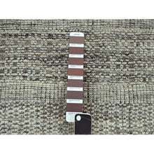 Load image into Gallery viewer, 12&#39;1&quot;x15&#39; Carob Brown And Ivory, Distressed And Oxidized Grass Design With Exposed Warps, 100% Wool, Hand Knotted, Xl, Oversized, Oriental Rug FWR460158