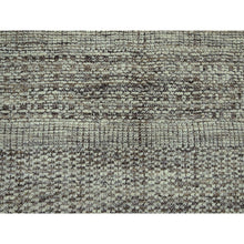 Load image into Gallery viewer, 12&#39;1&quot;x15&#39; Carob Brown And Ivory, Distressed And Oxidized Grass Design With Exposed Warps, 100% Wool, Hand Knotted, Xl, Oversized, Oriental Rug FWR460158