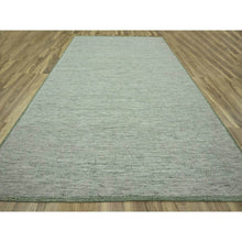 Load image into Gallery viewer, 9&#39;10&quot;x14&#39; Sage Green, Hand Knotted, Oxidized And Distressed Grass Design With Exposed Warps, Natural Wool, Oriental Rug FWR460164