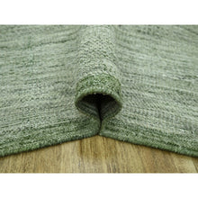 Load image into Gallery viewer, 9&#39;10&quot;x14&#39; Sage Green, Hand Knotted, Oxidized And Distressed Grass Design With Exposed Warps, Natural Wool, Oriental Rug FWR460164