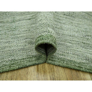 9'10"x14' Sage Green, Hand Knotted, Oxidized And Distressed Grass Design With Exposed Warps, Natural Wool, Oriental Rug FWR460164