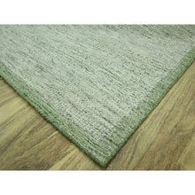 Load image into Gallery viewer, 9&#39;10&quot;x14&#39; Sage Green, Hand Knotted, Oxidized And Distressed Grass Design With Exposed Warps, Natural Wool, Oriental Rug FWR460164