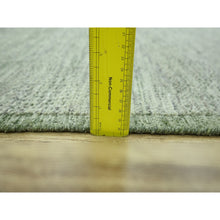 Load image into Gallery viewer, 9&#39;10&quot;x14&#39; Sage Green, Hand Knotted, Oxidized And Distressed Grass Design With Exposed Warps, Natural Wool, Oriental Rug FWR460164