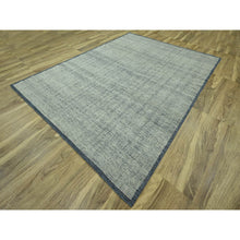 Load image into Gallery viewer, 8&#39;10&quot;x11&#39;10&quot; Astros Navy Blue With Ivory, Hand Knotted, Distressed And Oxidized Grass Design, Organic Wool, Oriental Rug FWR460170