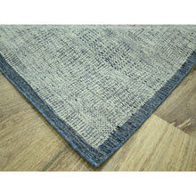 Load image into Gallery viewer, 8&#39;10&quot;x11&#39;10&quot; Astros Navy Blue With Ivory, Hand Knotted, Distressed And Oxidized Grass Design, Organic Wool, Oriental Rug FWR460170