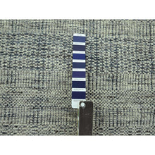 Load image into Gallery viewer, 8&#39;10&quot;x11&#39;10&quot; Astros Navy Blue With Ivory, Hand Knotted, Distressed And Oxidized Grass Design, Organic Wool, Oriental Rug FWR460170