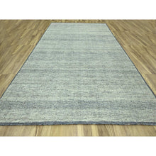 Load image into Gallery viewer, 10&#39;x13&#39;10&quot; Teal Blue With Ivory, Hand Knotted, Distressed And Oxidized Grass Design With Exposed Warps, Pure Wool, Oriental Rug FWR460176