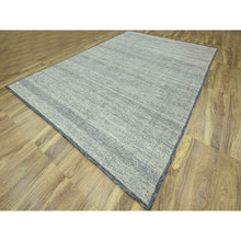 Load image into Gallery viewer, 10&#39;x13&#39;10&quot; Teal Blue With Ivory, Hand Knotted, Distressed And Oxidized Grass Design With Exposed Warps, Pure Wool, Oriental Rug FWR460176