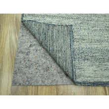 Load image into Gallery viewer, 10&#39;x13&#39;10&quot; Teal Blue With Ivory, Hand Knotted, Distressed And Oxidized Grass Design With Exposed Warps, Pure Wool, Oriental Rug FWR460176