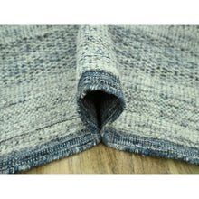 Load image into Gallery viewer, 10&#39;x13&#39;10&quot; Teal Blue With Ivory, Hand Knotted, Distressed And Oxidized Grass Design With Exposed Warps, Pure Wool, Oriental Rug FWR460176