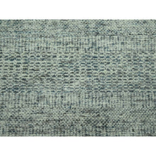 Load image into Gallery viewer, 10&#39;x13&#39;10&quot; Teal Blue With Ivory, Hand Knotted, Distressed And Oxidized Grass Design With Exposed Warps, Pure Wool, Oriental Rug FWR460176