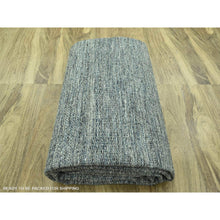 Load image into Gallery viewer, 10&#39;x13&#39;10&quot; Teal Blue With Ivory, Hand Knotted, Distressed And Oxidized Grass Design With Exposed Warps, Pure Wool, Oriental Rug FWR460176