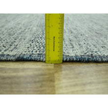 Load image into Gallery viewer, 10&#39;x13&#39;10&quot; Teal Blue With Ivory, Hand Knotted, Distressed And Oxidized Grass Design With Exposed Warps, Pure Wool, Oriental Rug FWR460176