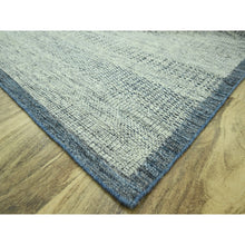 Load image into Gallery viewer, 10&#39;x13&#39;9&quot; Beacon Blue With Ivory, Hand Knotted, 100% Wool, Distressed And Oxidized Grass Design With Exposed Warps, Oriental Rug FWR460182