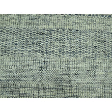 Load image into Gallery viewer, 10&#39;x13&#39;9&quot; Beacon Blue With Ivory, Hand Knotted, 100% Wool, Distressed And Oxidized Grass Design With Exposed Warps, Oriental Rug FWR460182