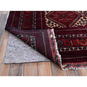 9'10"x13' Scarlet Red, Afghan Khamyab With Geometric Design, Hand Knotted, Soft And Velvety Wool, Vegetable Dyes, Oriental Rug FWR4596